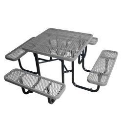 Металлический стол для пикника с скамьями, для ресторанов и детских площадок, уличный стиль (арт. 3112458)