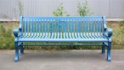 Тяжёлая парковая скамья на 3 места, из чугуна и стали, для площадок и садов (арт. 3112461)