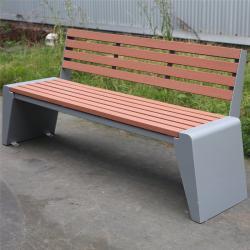 Длинная парковая скамья на 3 места, с деревянной спинкой, для курортов и садов (арт. 3112463)