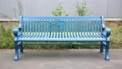 Металлическая парковая скамья, современный стиль, с длинной спинкой, для садов и улиц (арт. 3112465)