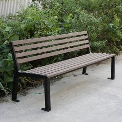 Парковая скамья с длинной спинкой, на 2-3 места, из дерева, для курортов и садов (арт. 3112467)