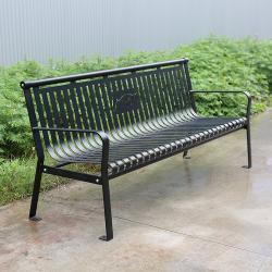 Скамья из стали на 3 места, с спинкой, 6 футов, для улиц и общественных зон (арт. 3112471)