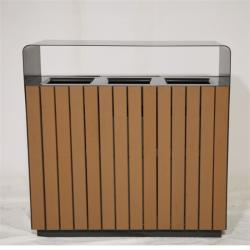 Урна для мусора, из переработанного пластика и дерева, для парков и улиц (арт. 3112472)