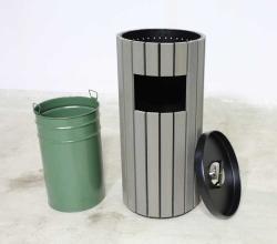 Круглая урна с пепельницей, из WPC, большая, для курортов и парков (арт. 3112474)