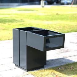 Квадратный контейнер для мусора, декоративный, из стали, для парков и улиц (арт. 3112475)