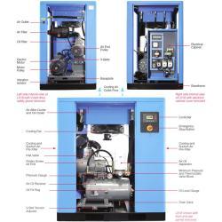 Компрессор лазерного резания 15 кВт 16 бар с роторным осушителем воздуха 20 бар 500 л 5 фильтров (арт. 25-19062550)