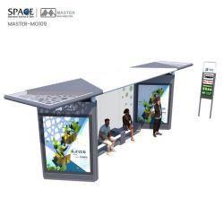 Автобусная остановка с металлической конструкцией и скамейкой для пассажиров (арт. 25-3071760)