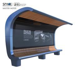 Автобусная остановка алюминиевая квадратная с рекламным световым коробом для улучшения (арт. 25-3071766)