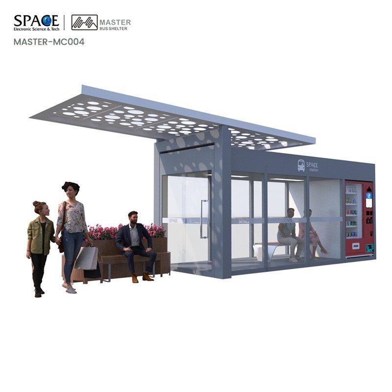 Автобусная остановка 4G/Wi-Fi, ветроустойчивая стальная конструкция, рекламные световые короба (арт. 25-3071788)