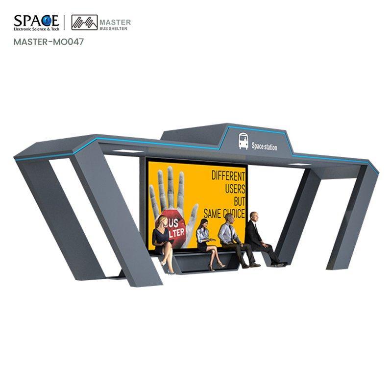 Умная автобусная остановка из нержавеющей стали с LED-подсветкой (арт. 25-3071796)