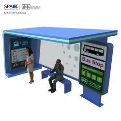 Автобусная остановка с алюминиевой рамой на солнечной батарее и навесом из нержавеющей стали (арт. 25-3071797)