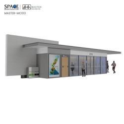 Автобусная остановка закрытого типа с кондиционером, светодиодный дисплей, рекламный киоск (арт. 25-3071809)