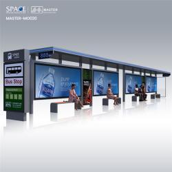 Автобусная остановка на солнечных батареях с рекламным световым коробом (арт. 25-3071810)