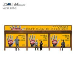 Рекламная автобусная остановка из алюминия и стали с рекламным щитом и навесом для ожидания (арт. 25-3071820)