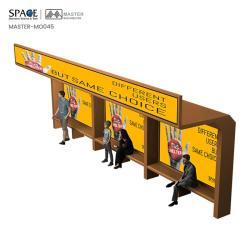 Рекламная автобусная остановка из алюминия и стали с рекламным щитом и навесом для ожидания (арт. 25-3071820)