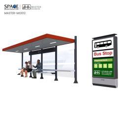 Рекламный стенд из нержавеющей стали на автобусной остановке с лайтбоксом (арт. 25-3071824)