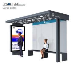 Автобусный киоск с информационным знаком и местом для отдыха на автобусной остановке (арт. 25-3071828)