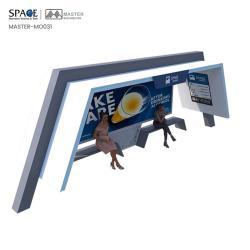 Стоянка для автобусов с большой вместимостью и современной крытой скамейкой (арт. 25-3071849)