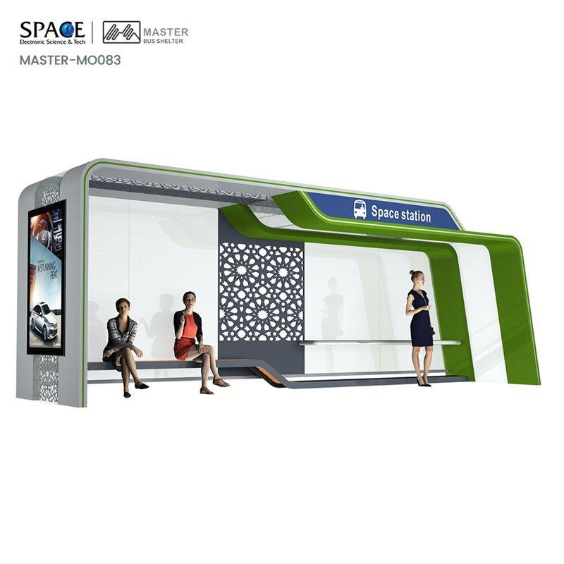 Автобусная остановка из нержавеющей стали с рекламными световыми коробами (арт. 25-3071853)
