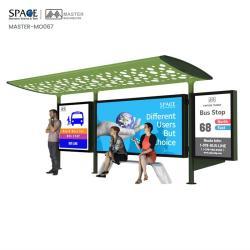 Алюминиевая автобусная остановка с прямоугольной формой и индивидуальным размером рекламного щита (арт. 25-3071857)