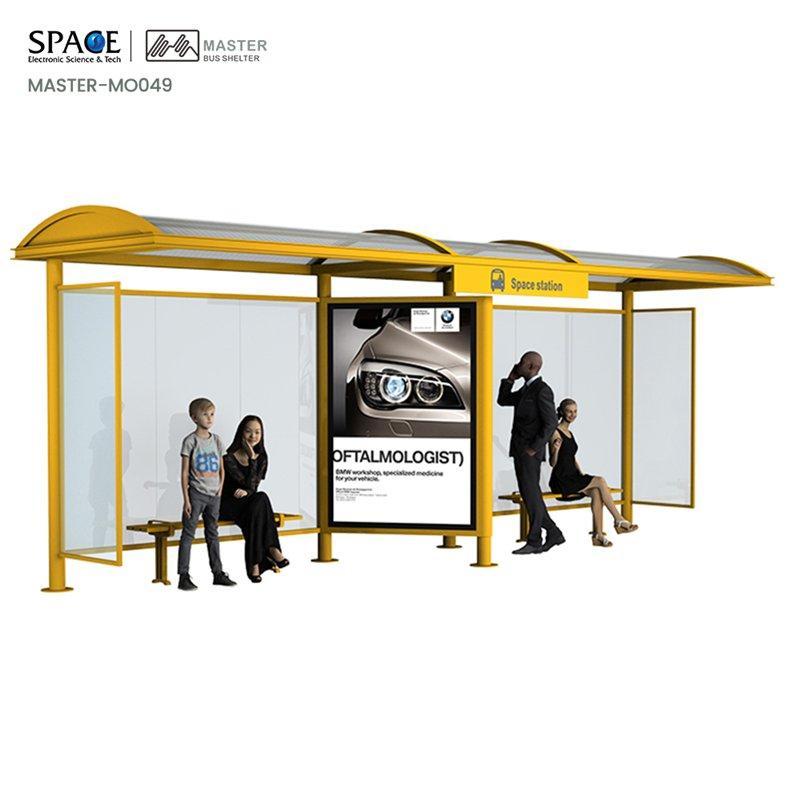 Автобусная остановка с солнечной батареей, оцинкованной сталью, светодиодным освещением и рекламным экраном (арт. 25-3071868)