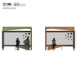 Уличная автобусная остановка с LED подсветкой, алюминиевый корпус, стальная рама (арт. 25-3071877)