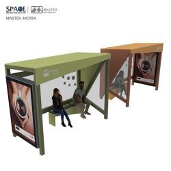 Уличная автобусная остановка с LED подсветкой, алюминиевый корпус, стальная рама (арт. 25-3071877)