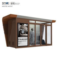 Автобусная остановка с рекламным дисплеем, современный дизайн, прямоугольная форма (арт. 25-3071896)