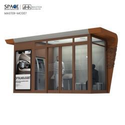 Автобусная остановка с рекламным дисплеем, современный дизайн, прямоугольная форма (арт. 25-3071896)