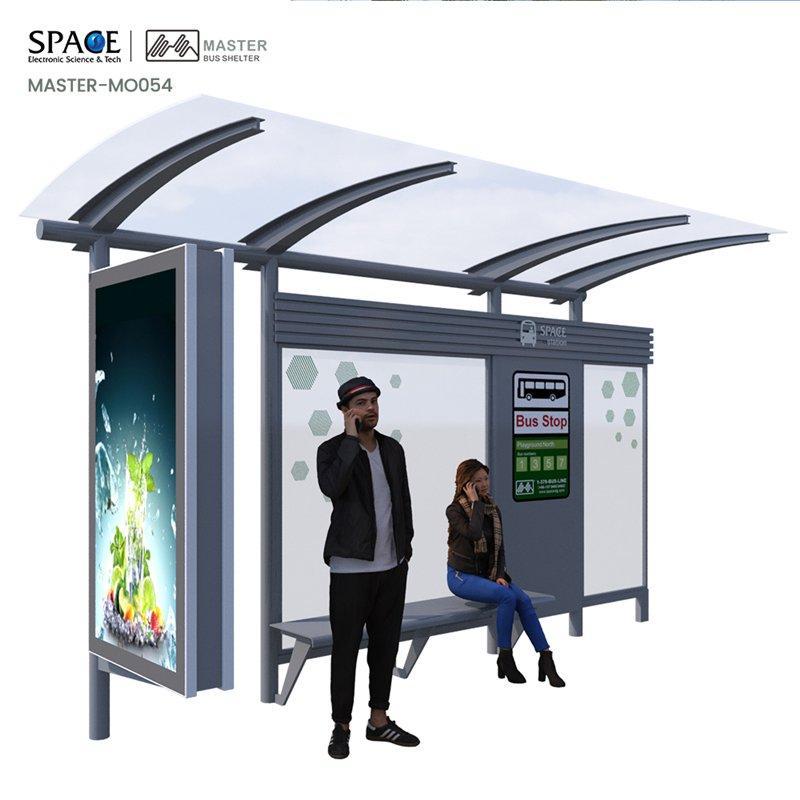 Автобусная остановка с умным навесом и WIFI, алюминиевая рама и стальной материал (арт. 25-3071910)