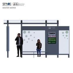 Автобусная остановка с умным навесом и WIFI, алюминиевая рама и стальной материал (арт. 25-3071910)