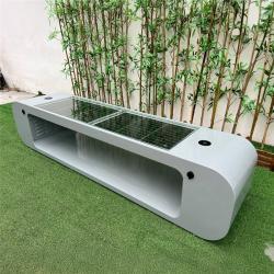 Солнечная умная скамейка с беспроводной зарядкой, USB-портами и светодиодным освещением для открытых пространств (арт. 25-3072120)