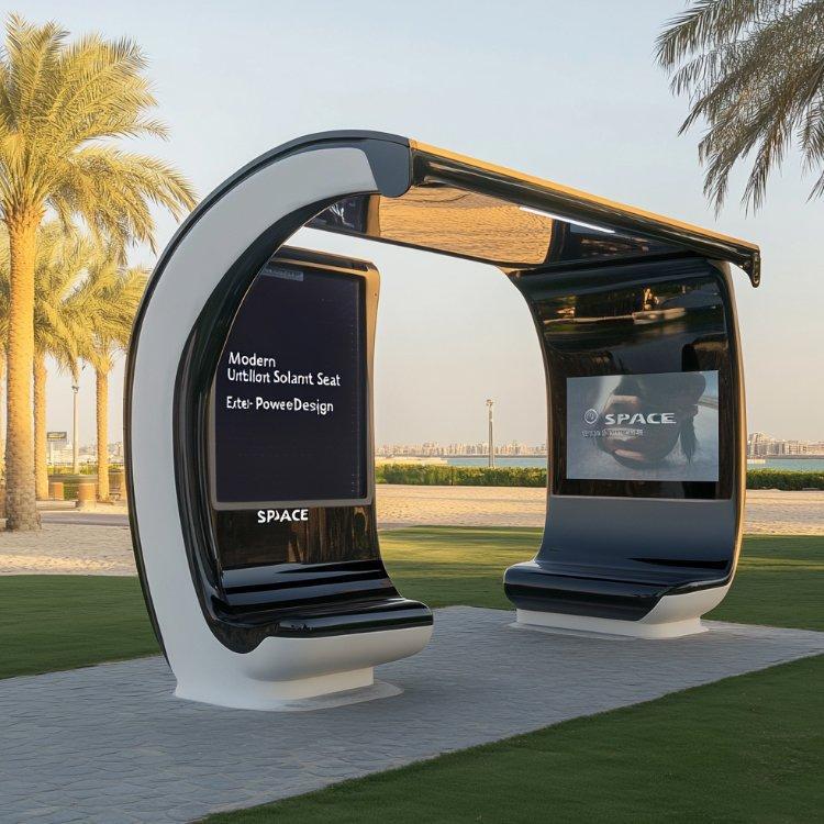 Уличная умная скамейка на солнечных батареях с зарядкой для телефона и светодиодной подсветкой (арт. 25-3072124)