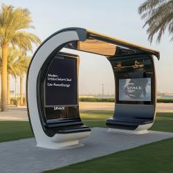 Уличная умная скамейка на солнечных батареях с зарядкой для телефона и светодиодной подсветкой (арт. 25-3072124)