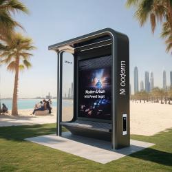 Уличная умная скамейка на солнечных батареях с зарядкой для телефона и светодиодной подсветкой (арт. 25-3072124)