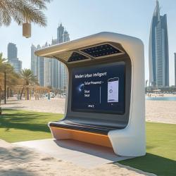 Уличная умная скамейка на солнечных батареях с зарядкой для телефона и светодиодной подсветкой (арт. 25-3072124)