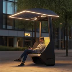 Солнечная уличная лавка Smart Bench с алюминиевыми сплавами и устойчивой технологией солнечной энергии (арт. 25-3072129)