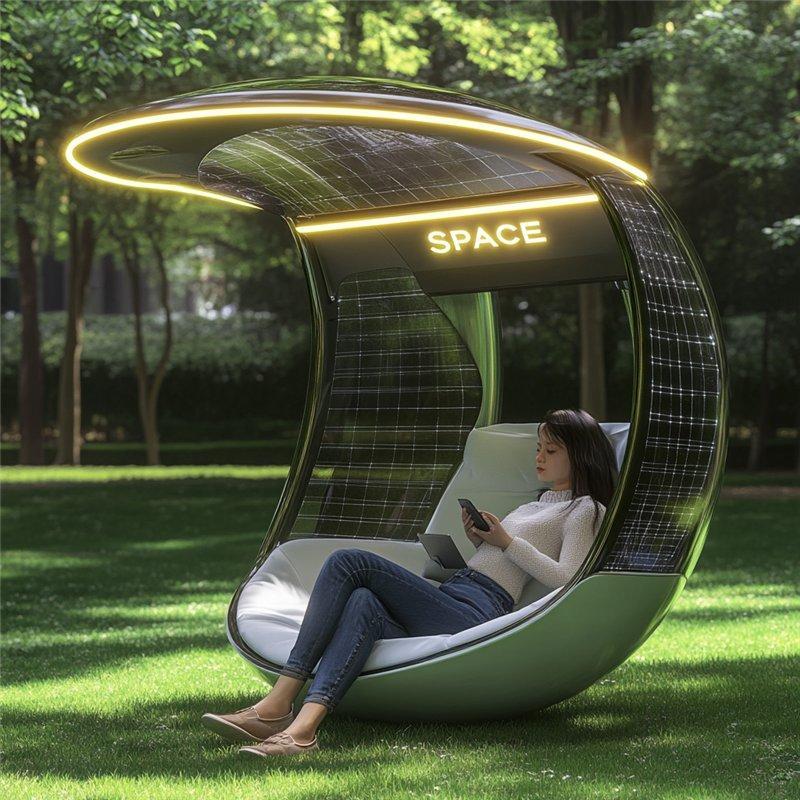 Солнечная уличная лавка Smart Bench с алюминиевыми сплавами и устойчивой технологией солнечной энергии (арт. 25-3072129)