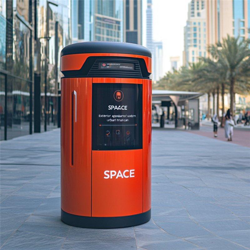 Умный уличный мусорный бак с алюминиевой рамой, датчиком движения и автоматической крышкой для гигиены (арт. 25-3072132)