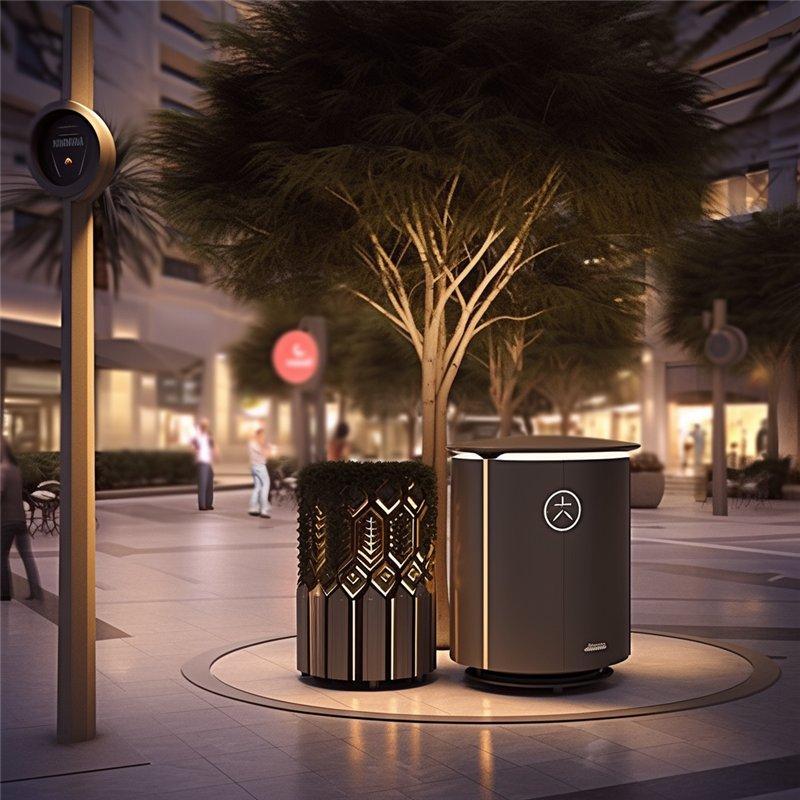 Мусорный бак с крышкой, реагирующей на движение, для использования на открытом воздухе (арт. 25-3072141)