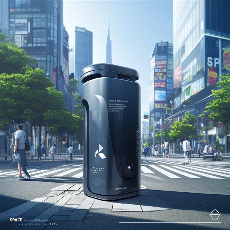 Умный мусорный бак для улицы с сенсорной технологией и стильным дизайном (арт. 25-3072147)