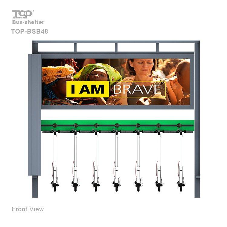 Стоянка для скутеров на открытом воздухе с лайтбоксом (арт. 25-3072151)