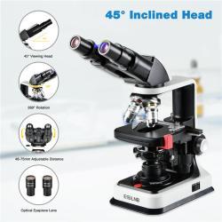 Бинокулярный биологический микроскоп для образования и исследований 2500X (арт. 25-9071928)