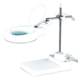 Лампа настольная с увеличительным стеклом, регулируемым механизмом и светодиодным освещением (арт. 25-9072332)