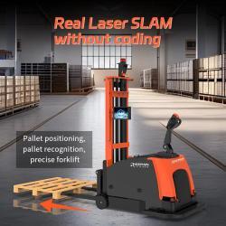 Электрический штабелер с регулируемыми вилами для подъема паллет (арт. 25-11071216)