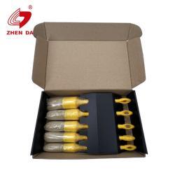 Набор щеток для автомобильной детейлинговой чистки Premium из 5 штук с желтой ручкой (арт. 25-1408028)