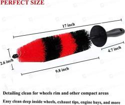 Щетка для колес с длинной пластиковой ручкой, набор из 2 шт. для ухода за шинами и автомобилем (арт. 25-1408103)