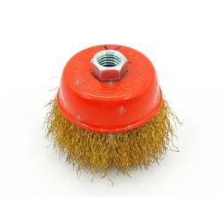Щетка чашечная с проволокой из латуни для угловой шлифмашинки 100мм 4 (арт. 25-1408442)