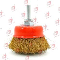 Щетка чашечная с проволокой из латуни для угловой шлифмашинки 100мм 4 (арт. 25-1408442)