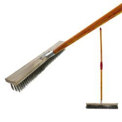 Щетка для уборки пола и палубы с нержавеющей сталью, длинная ручка, для уборки на улице (арт. 25-1408534)